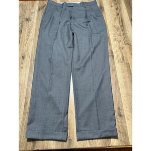 Louis Raphael Tailored Pants Women's Size 4 Gray Pleated Dress Pants Cuffed
